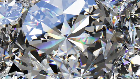 Beautiful sparkling diamond. Kaleidoscope, rotating background.