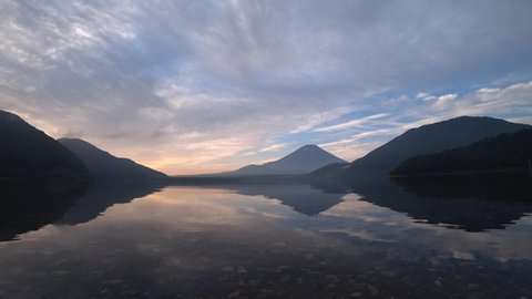 Fuji Mountain, seen from Lake Motosu.