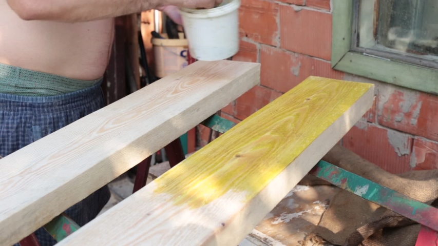 Preparation of boards for construction, men