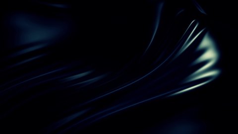 Black silky fabric forms beautiful folds in the air in slow motion. 4k 3D animation of wavy black cloth surface that forms ripples like in fluid surface or folds like in tissue. Animated texture. 27