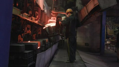 steelworks. Liquid hot metal, manufacture of metal products.