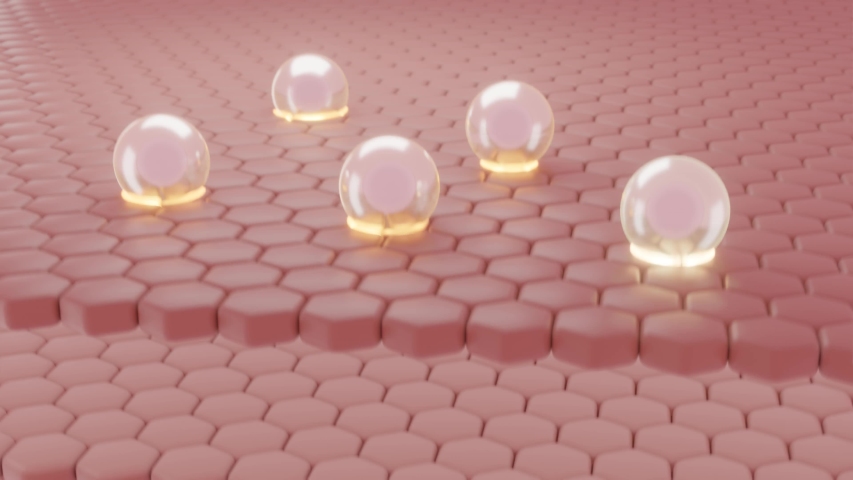 Animation serum through the skin layer and reduce up saggy skin of the skin cell.  Royalty-Free Stock Footage #1055263811