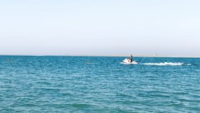 Speed boat run in deep blue sea- hd video
