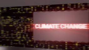 Seamless looping 3d animated corridor with screens displaying text about the topic climate change in 4K resolution - Powered by Shutterstock - Get 15% off with code: PIKWIZARD15