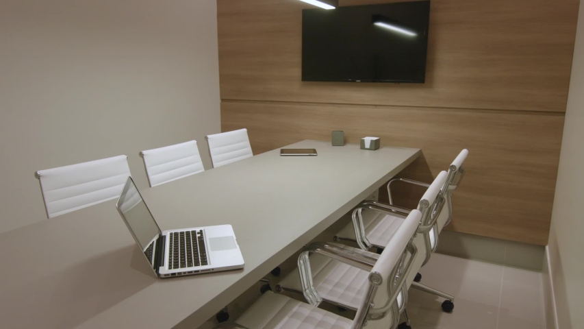 Empty meeting room with television turned off., a Business & Finance Video by LeandroPrado