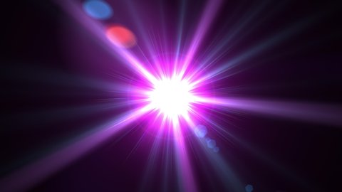 4k Bright Lens Flare flashes for transitions, titles and overlaying. Purple and pink 80s style