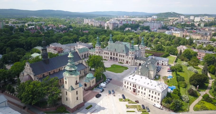 Former Palace of Cracow Bishops. Aerial shot