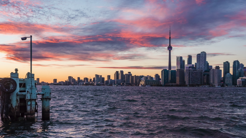 toronto ontario canada zoom out timelapse Stock Footage Video (100%