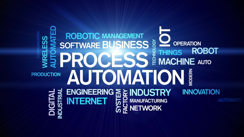 4k Process Automation Animated Tag Word Cloud,Text Design Animation,Kinetic Typography seamless loop. 