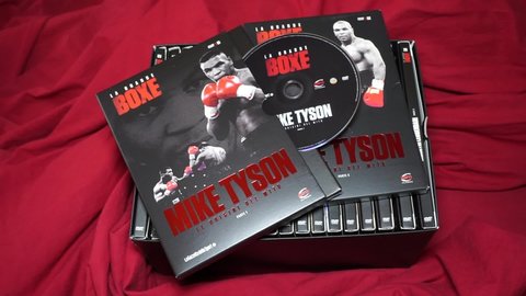 Rome, Italy - July 07 2020, La grande boxe, a dvd series on the history of boxing, the first two titles of the collection, are dedicated to the legendary Mike Tyson.