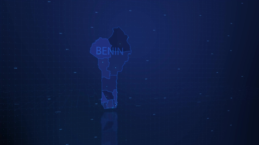 A stylized rendering of the Benin map conveying the modern digital age and its emphasis on global connectivity among people