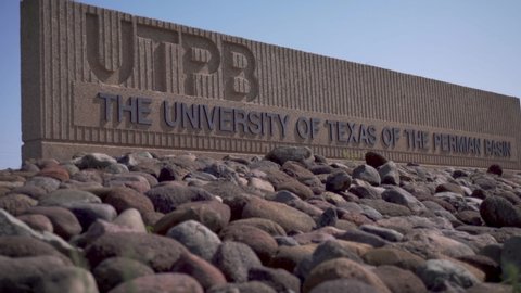 Odessa, Texas - July 2, 2020: University of Texas Permian Basin entry sign