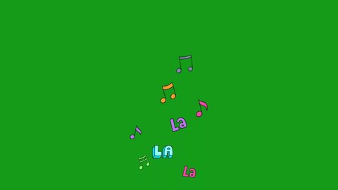 Musical symbols green screen motion graphics