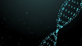 A DNA molecule with a binary code. Abstract matrix-style background on a dark background. - Powered by Shutterstock - Get 15% off with code: PIKWIZARD15