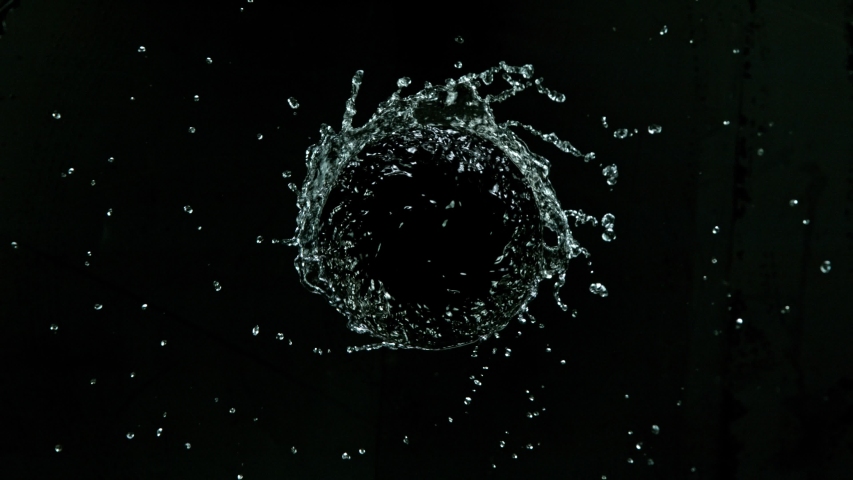 Super Slow Motion Shot of Exploding Water Towards Camera at 1000fps. Royalty-Free Stock Footage #1055391968