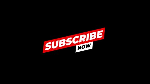 Subscribe now. Red button subscribes to channel, blog. Marketing animation motion graphic video.4K Footage with Alpha Channel