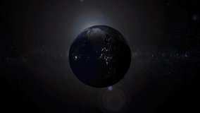 Planet earth rotate in the space | planet earth sunrise 4k video.	