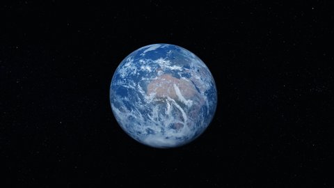 Photo realistic 3D earth. Earth from space. Rotating planet earth. Blue planet. [ProRes - UHD 4K]