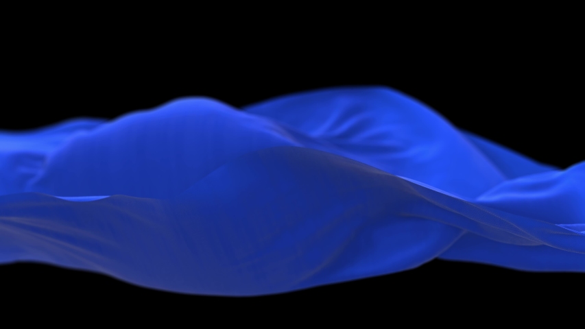 4k Wave Blue satin fabric Background.Wavy silk cloth fluttering in the wind.tenderness and airiness.3D digital animation of seamless flag waving ribbon streamer riband.  | Shutterstock HD Video #1055422214