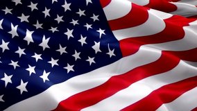 American flag video. 3d United States American Flag Slow Motion video. US American Flag Blowing Close Up. US Flags Motion Loop HD resolution USA Background. USA flag Closeup 1080p Full HD video
