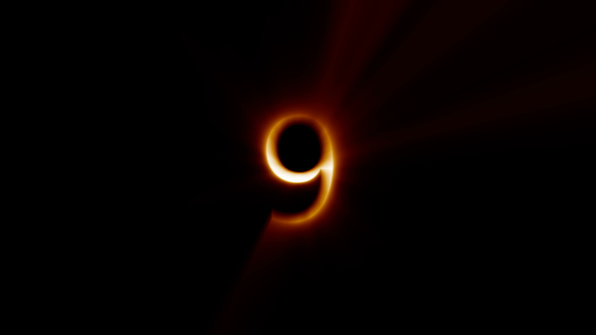 Countdown numbers from 10 to 1. Animation