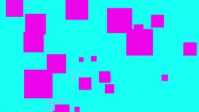 Minimalism animation design. Purple squares on a blue background. Seamless loop 4k.
