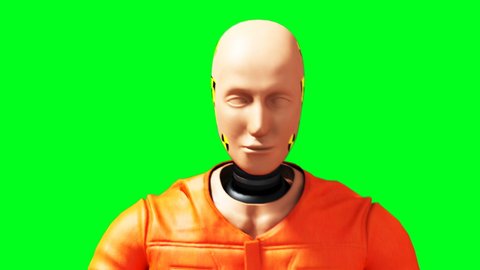 dummy animation. Test drive. Phisical motion blur. Realistic 4k animation. Green screen