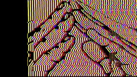 4K Analog Video Art Multicolor Abstract Shapes & Signal Noise Feedback Manipulation