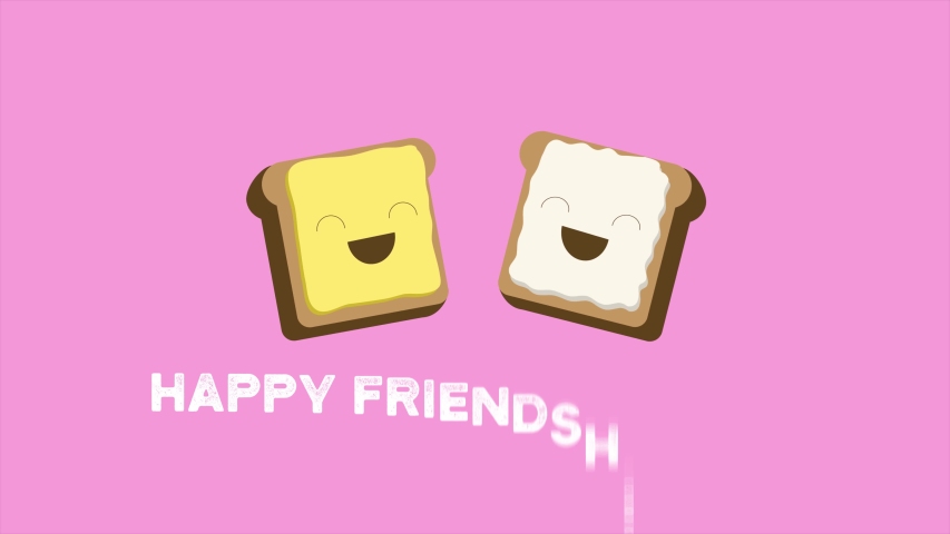 Happy Friendship Day in Text and sandwiches Royalty-Free Stock Footage #1055496518