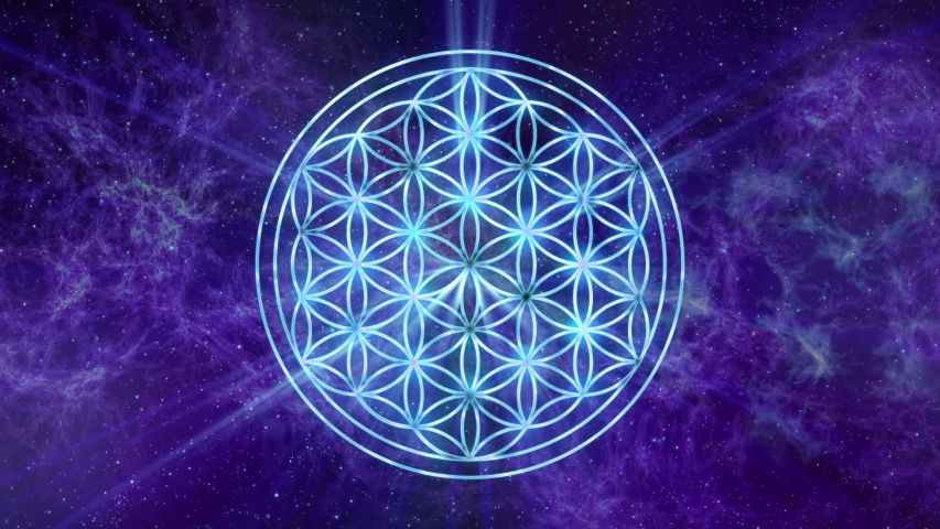 Flower Of Life rays animated symbol of sacred geometry for meditation and yoga events, films about nature, maths, spirit, philosophy and universe.  | Shutterstock HD Video #1055501012