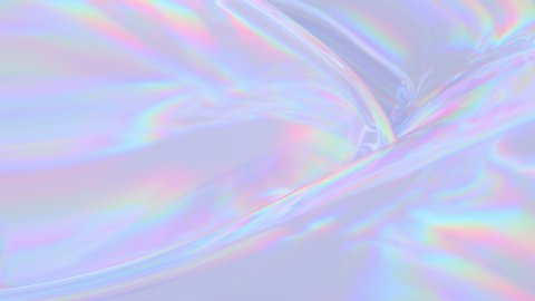 Holographic neon foil looped animation. Abstract digital fabric. Sci-fi background.  Holographic foil. Liquid abstract