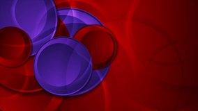 High contrast red violet abstract tech corporate motion design with glossy circles. Seamless looping. Video animation Ultra HD 4K 3840x2160