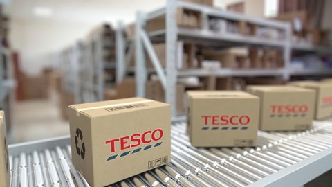 Cartons With Costco Logo On Stock Footage Video 100 Royalty Free 1055899019 Shutterstock
