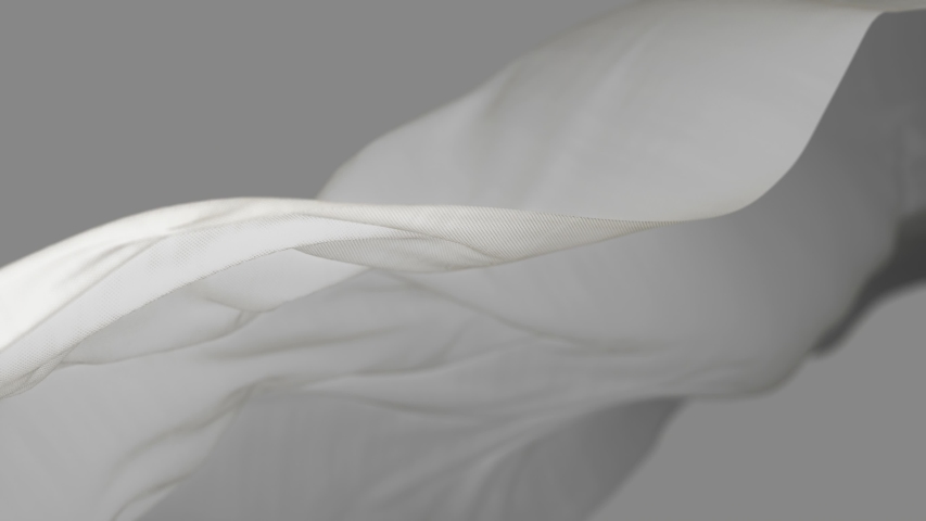 4k White wave satin fabric loop background.Wavy silk cloth fluttering in the wind.tenderness and airiness.3D digital animation of seamless flag waving ribbon streamer riband.  | Shutterstock HD Video #1055544929