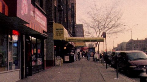 2019: Retro looking footage filmed on Super 8 in New York City Vintage looking footage filmed at the Bronx at Grand Concourse and 184th Street intersection