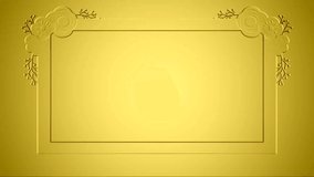 golden rectangular frames with flowers on each side, for your photo and text or video content