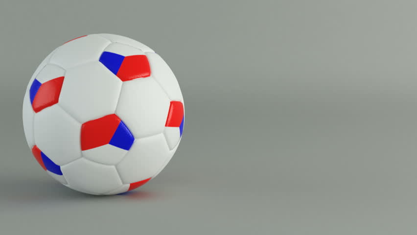 3D Render of spinning soccer ball with flag of Czech
