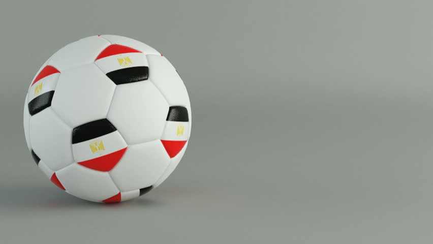 3D Render of spinning soccer ball with flag of Egypt