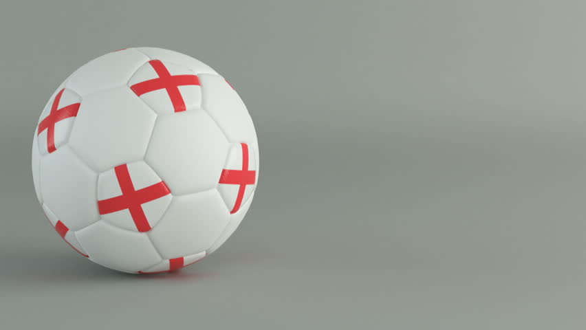 3D Render of spinning soccer ball with flag of England