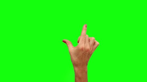 7 Touchscreen female Hand Gestures Green Screen