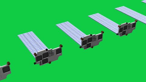 Starlink satellite - slide loop-green screen - 3D model on a green background