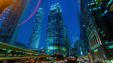 Timelapse Futuristic Hong Kong Street Central Stock Footage Video (100% ...