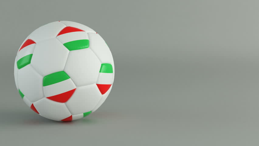 3D Render of spinning soccer ball with flag of Hungary