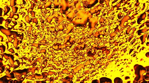 abstract bubbles yellow paint seethes and moves. looped animation background