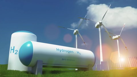 hydrogen renewable energy production - gas Stock Footage Video (100% ...