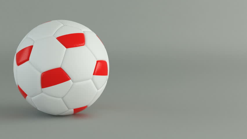 3D Render of spinning soccer ball with flag of Poland