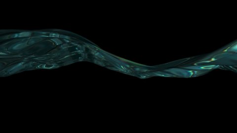 Beautiful blue water surface. Abstract background 3d render with animation waving of waterline.