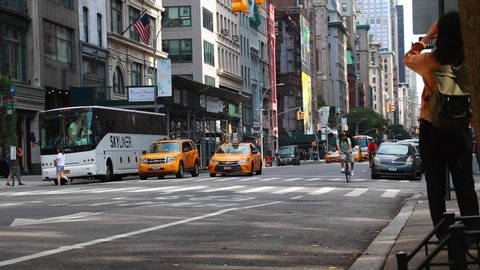 New York, USA, September 2, 2018: street life of New York