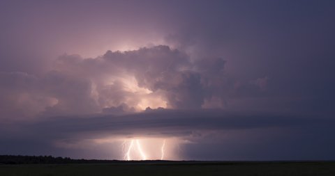Lightning storm clouds timelapse thunderstorm at night sky