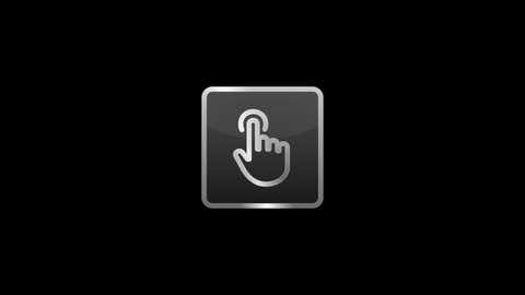 UI icon hand click animation. Line icon animation with black png background.